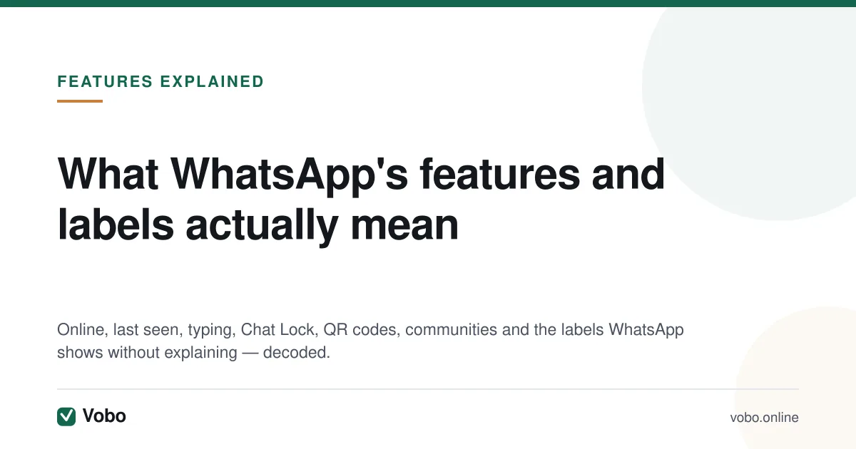 What WhatsApp's features and labels actually mean — topic hub on Vobo.